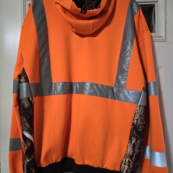 Safety Orange and Camouflage Hooded Sweatshirt - Picture 4 of 5